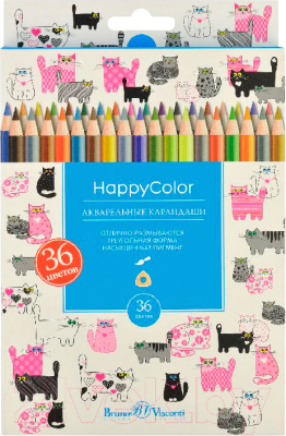 Набор цветных карандашей Bruno Visconti Happycolor / 30-0069 (36цв)