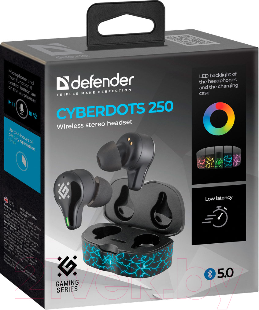 Беспроводные наушники Defender CyberDots 250 / 63250 (черный)