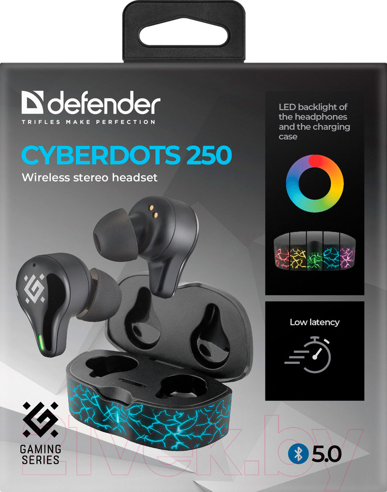 Беспроводные наушники Defender CyberDots 250 / 63250 (черный)