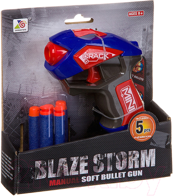 Бластер игрушечный Bondibon Storm с 5 мягкими пулями / К87670