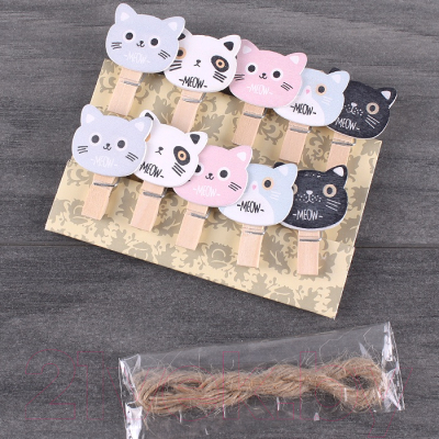 Изображение товара Набор прищепок декоративных Darvish Котик / DV-H-1081