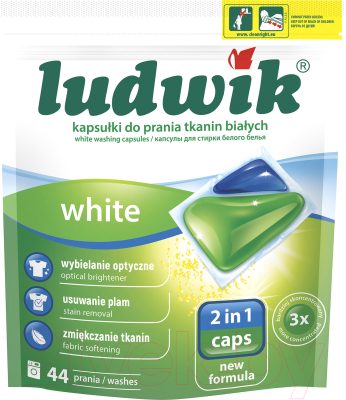 Капсулы для стирки Ludwik White 2 в 1  (44шт)