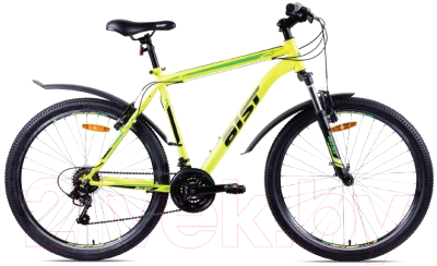 Велосипед AIST Quest 26 2022 (18, желтый/зеленый)