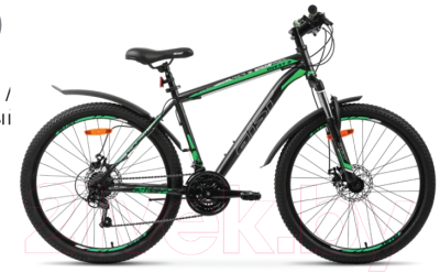 Велосипед AIST Quest Disc 26 2022 (18, серый/зеленый)