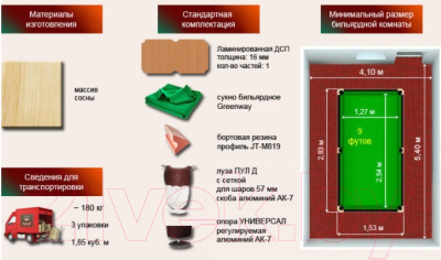Изображение товара Бильярдный стол РуптуР Юниор / 250.00.09