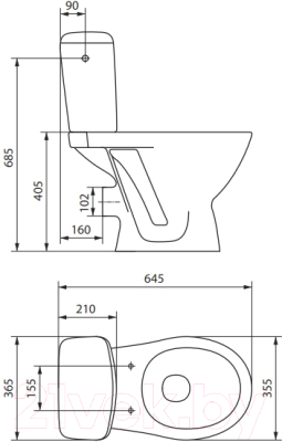 Унитаз напольный Cersanit Mito Koral 010/011 (S-MK-MI-KORAL)