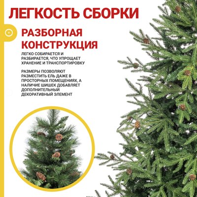 Ель искусственная Winter Time С шишками 245 / PTG08-1159T