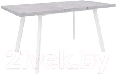 Обеденный стол Сакура Милан 1200+400 (цемент светлый/белый)