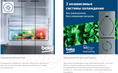 Холодильник с морозильником Beko B1RCNK362W