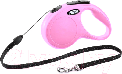 Поводок-рулетка Flexi New Classic Трос8 м / 14199 (M, розовый)