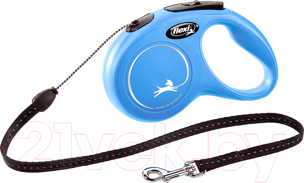 Поводок-рулетка Flexi New Classic трос 5м / 22511 (S, синий)