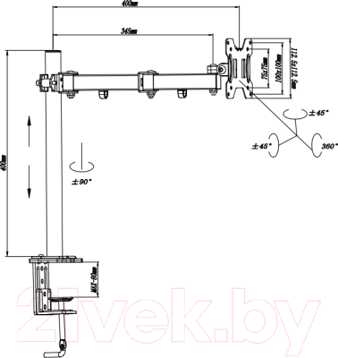 Кронштейн для монитора Rexant 38-0306