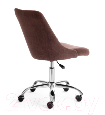 Кресло офисное Tetchair Swan флок (коричневый)