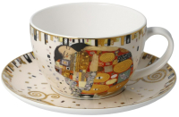 Чашка с блюдцем Goebel Artis Orbis Gustav Klimt Свершение / 67-012-54-1 (белый) - 