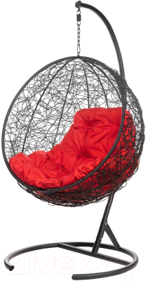 Кресло подвесное BiGarden Kokos Black (красная подушка)