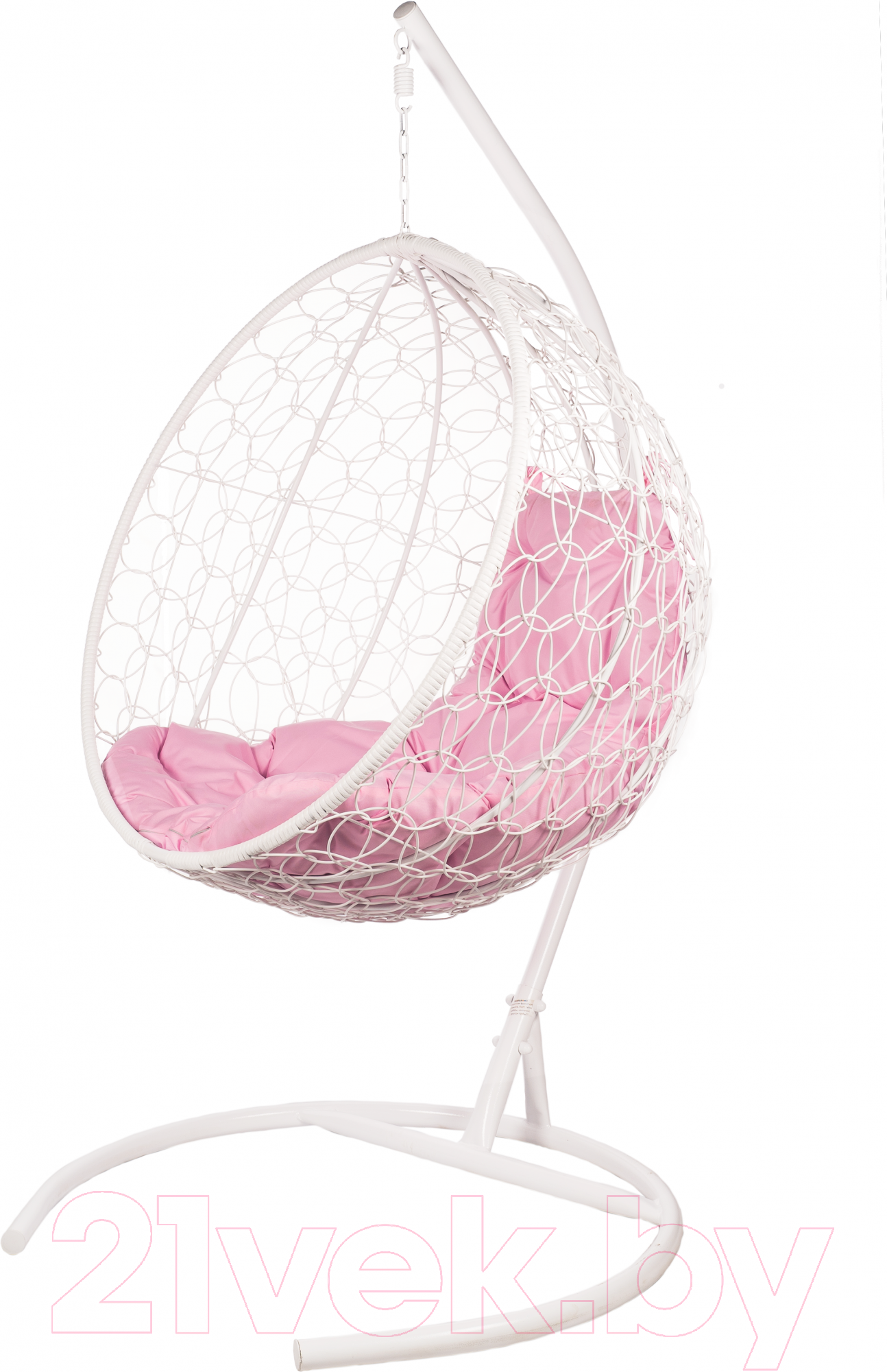 Кресло подвесное BiGarden Kokos White (розовая подушка)