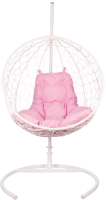 Кресло подвесное BiGarden Kokos White (розовая подушка) - 