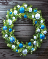 

Скатерть JoyArty, Венок с новогодними шарами / tc_21486