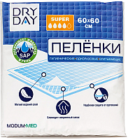 Набор пеленок одноразовых впитывающих Modum Dry Day Super 60x60 (10шт) - 
