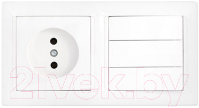 Блок выключатель+розетка Bylectrica Стиль 3В-РЦ-689 / 2.172076 (белый)