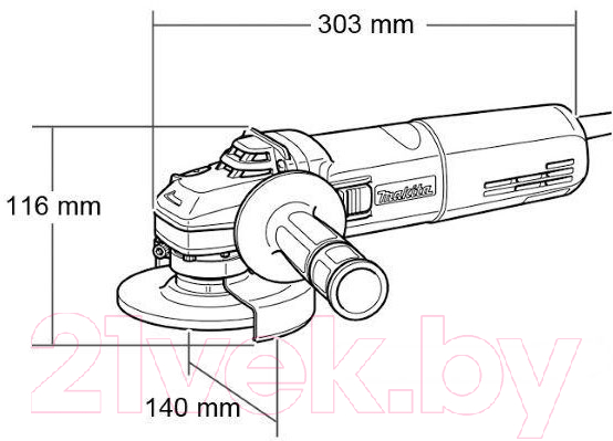 Профессиональная угловая шлифмашина Makita GA5040R