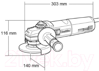 Профессиональная угловая шлифмашина Makita GA5040R