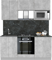 Кухонный гарнитур Интерлиния Мила 1.8 ВТ (бетон/бетон/кастилло темный) - 