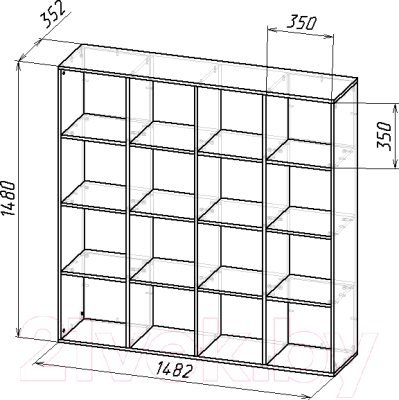 Стеллаж Мебель-Класс Куб-3 (белый)