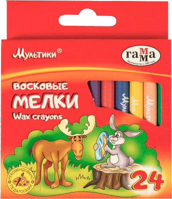 Изображение товара Восковые мелки ГАММА Мультики / 2131018_01_31 (24шт)