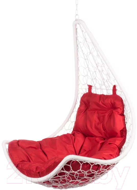 Кресло подвесное BiGarden Wind White BS (без стойки,подушка красная)