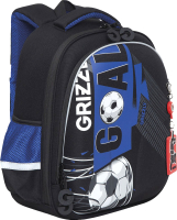 Школьный рюкзак Grizzly RAz-287-6 (черный/синий) - 
