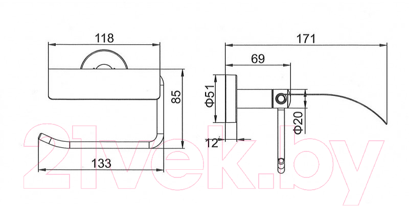 Держатель для туалетной бумаги Ledeme L71703U