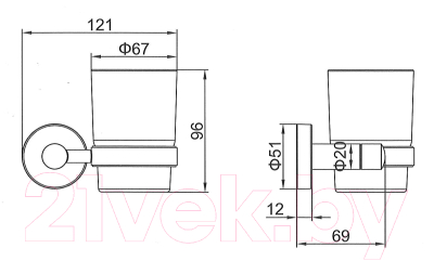 Стакан для зубной щетки и пасты Ledeme L71706U