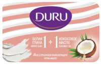

Мыло твердое, 1+1 белая глина+кокосовое масло