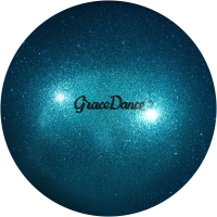 Мяч для художественной гимнастики Grace Dance 4327152 (16.5см, голубой/блестки) - 