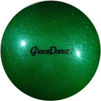 Мяч для художественной гимнастики Grace Dance 4327151 (16.5см, изумрудный/блестки) - 