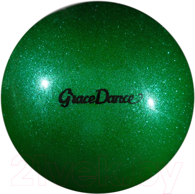 Мяч для художественной гимнастики Grace Dance 4327151 (16.5см, изумрудный/блестки)