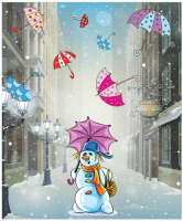 

Скатерть JoyArty, Снеговик с зонтами / tc_7041