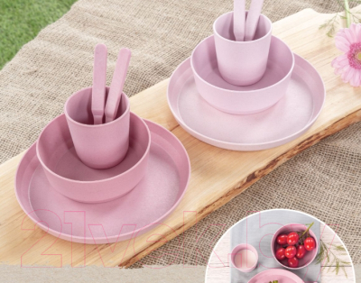 Набор тарелок для кормления Reer Growing / 22074 (розовый)