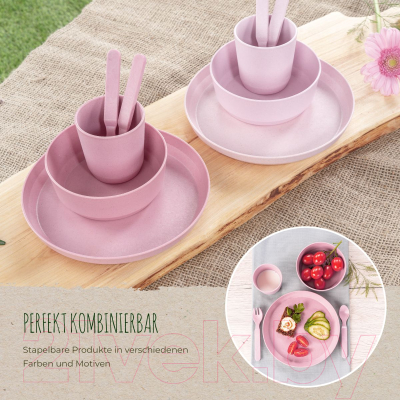 Набор тарелок для кормления Reer Growing / 22084 (розовый)