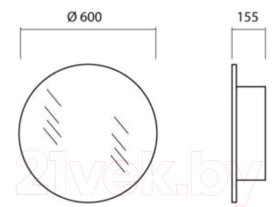 Шкаф с зеркалом для ванной Аква Родос Барселона D-60 / АР000042109