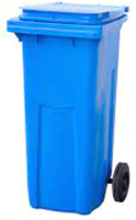 Контейнер для мусора Эдванс 120л, с крышкой (пластик, синий) - 