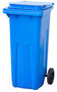 Контейнер для мусора Эдванс 120л, с крышкой (пластик, синий)
