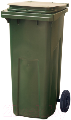 Контейнер для мусора Эдванс 120л, с крышкой (пластик, зеленый)