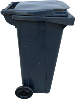 Контейнер для мусора Эдванс 120л, с крышкой (пластик, серый) - 