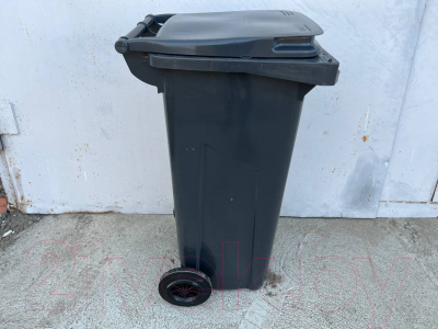 Контейнер для мусора Эдванс 120л, с крышкой (пластик, серый)