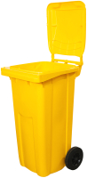 Контейнер для мусора Эдванс 120л, с крышкой (пластик, желтый) - 