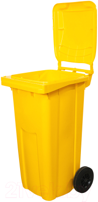 Контейнер для мусора Эдванс 120л, с крышкой (пластик, желтый)