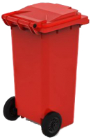 Контейнер для мусора Эдванс 120л, с крышкой (пластик, красный) - 