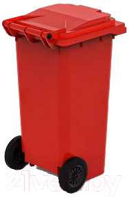 Контейнер для мусора Эдванс 120л, с крышкой (пластик, красный)